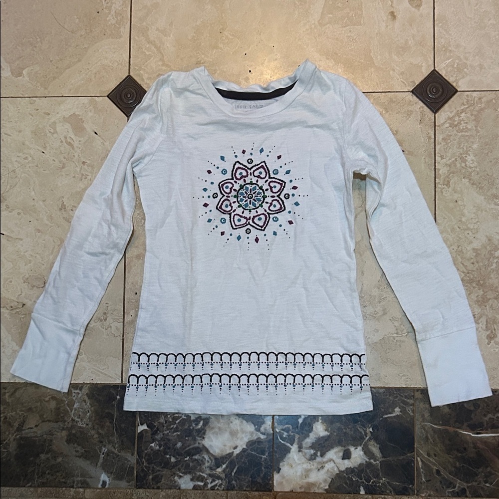 Mossimo Supply Co. Cream Mandala Long Sleeve Tee
